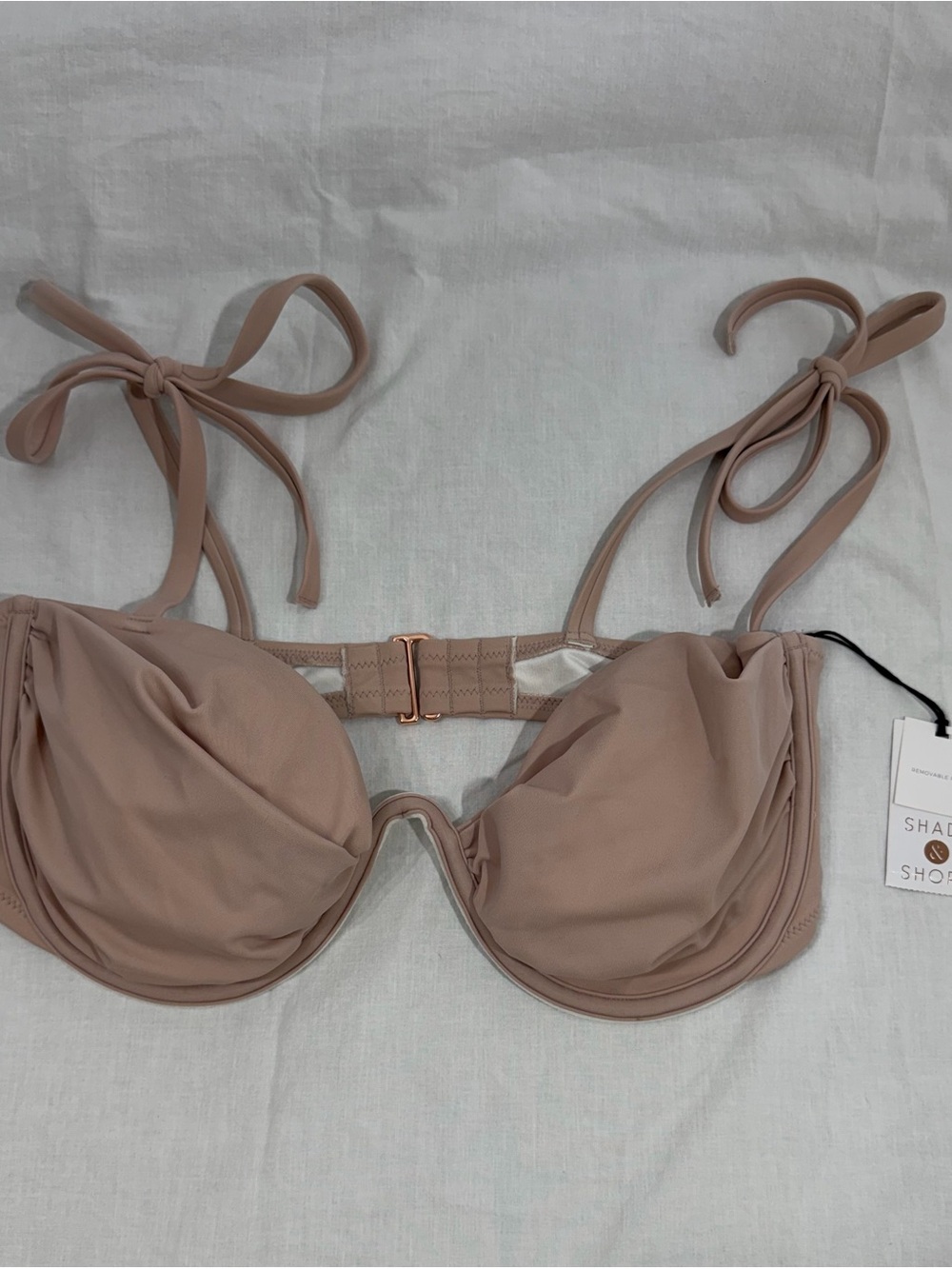 3/$30 Shade & Shore Light Tan Bikini top size 36D NWT